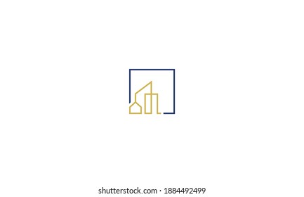 Real Estate Construction or architecture Logo design vector template. Commercial office property business center Financial Logotype . house, building construction Logo design vector template