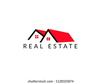 Real Estate Red Houses Logo Vector Stock Vector (Royalty Free) 1158485005