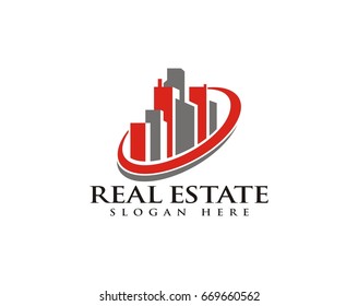 Real Estate Construction Building Logo Template