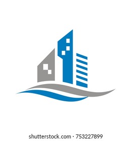 Real Estate, Construction, Building logo design template designed based in vector format