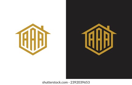 Real estate, construction, constructor logo Template. Initial A, AA, AAA, in rhombus elegenat shape