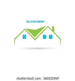 Real estate, construction and ecology logo. Vector