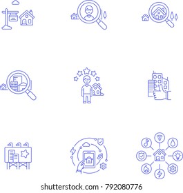 Real Estate Construction- Line Icon Set
