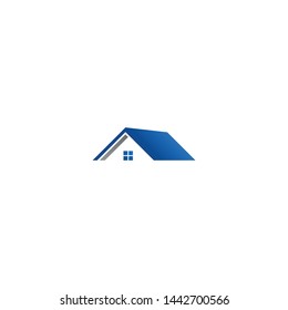 Real Estate Construction Logo design vector Template house with blue grey color