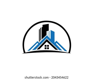 Real estate construction logo design template.
