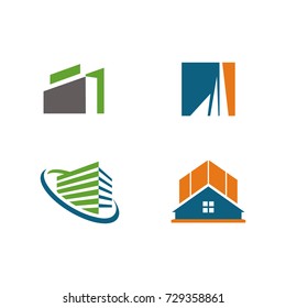 Real Estate and Construction logo design template vector