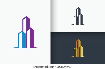 Conjunto De Logotipos De Bienes Raíces Y Construcción