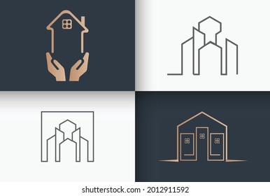 Logo-Set für Immobilien und Bauwesen