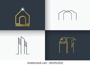 Real Estate And Construction Logo Set