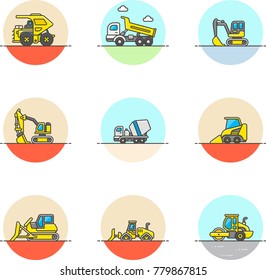 Real Estate Construction- Multicolor Icon Set
