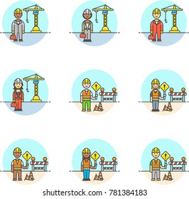 Real Estate Construction- Multicolor Icon Set