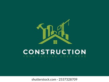 Construção imobiliária Modelo de design de logotipo de vetor de reparação