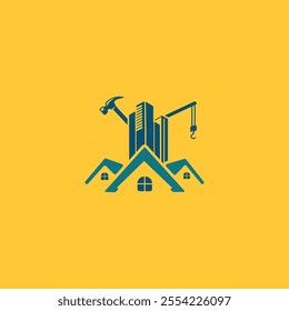 Real estate construction Repair vector logo design template