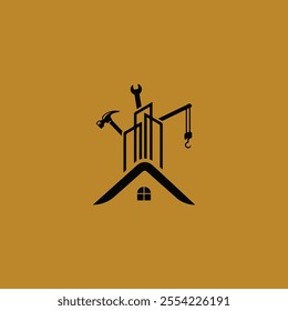 Real estate construction Repair vector logo design template