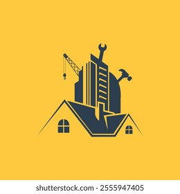 Real estate construction Repair vector logo design template