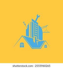 Real estate construction Repair vector logo design template