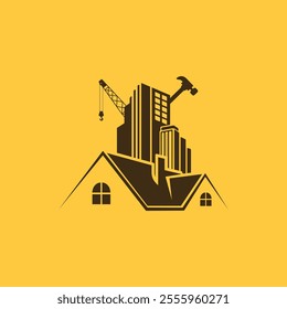 Real estate construction Repair vector logo design template