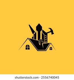 Real estate construction Repair vector logo design template