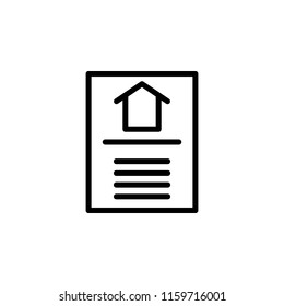 real estate contract document icon. Element of real estate sign for mobile concept and web apps icon. Thin line icon for website design and development, app development
