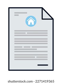 icono de documento de contrato inmobiliario