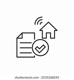 vetor de sinal de ícone de contrato imobiliário