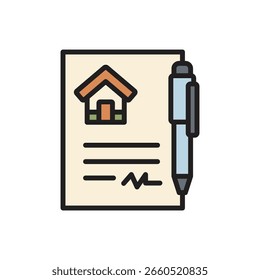 Real Estate Contract Icon Vector Illustration