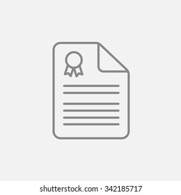 Real estate contract line icon for web, mobile and infographics. Vector dark grey icon isolated on light grey background.