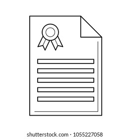 Real estate contract vector line icon isolated on white background. Purchase contract for real estate line icon for infographic, website or app.