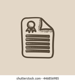 Icono de esbozo del vector del contrato inmobiliario aislado en segundo plano. Hand dibujó el icono del contrato inmobiliario. Icono de esbozo de contrato inmobiliario para infografía, sitio web o aplicación.