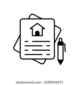 Real Estate Contracts icon vector stock illustration