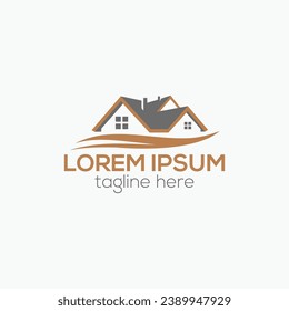 Real Estate Copper Creek Logo Design Isolated Vector Template