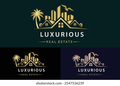Modelo de vetor do logotipo corporativo imobiliário. 