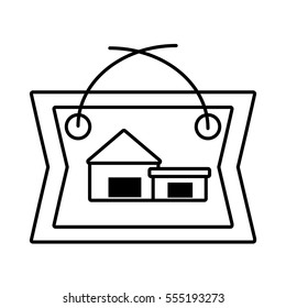 real estate cottage housing poster outline vector illustration eps 10