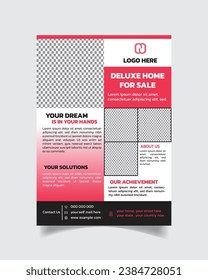 Real estate creative flyer template luxury home sale flyer design vector file, print-ready template 