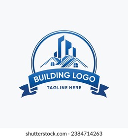 real estate, creative house, abstract buildings logo design template