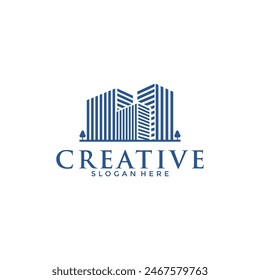 Real Estate Creative Logo. Construction Architecture Building Logo Design Template