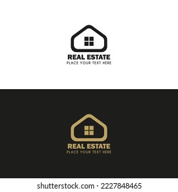 Diseño de logotipo creativo inmobiliario para empresa de negocios.
