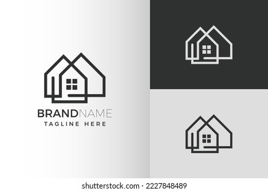 Diseño de logotipo creativo inmobiliario para empresa de negocios.