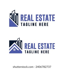Real Estate Creative Logo design Building home minimal modern concept vector template