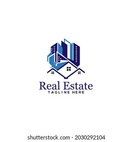 Plantilla de logotipo creativo para bienes inmuebles |   Diseño de vectores de logotipos inmobiliarios, de construcción y de construcción