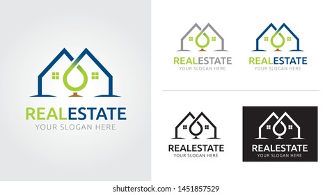 Real estate creative and minimal logo template