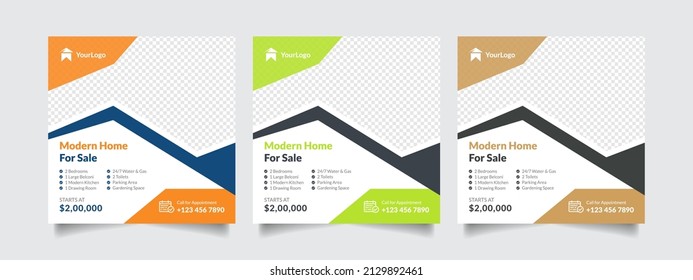Real Estate Creative Social Media Post and Web Banner Design Template