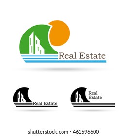 Real estate creative vector logo design template