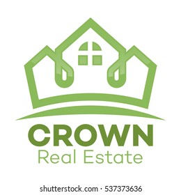 Real estate and crown logo