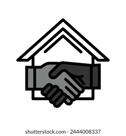 Real estate deal icon line design template isolated