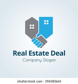 Real Estate Deal Vector Logo Template