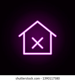 real estate delete neon icon. Elements of building set. Simple icon for websites, web design, mobile app, info graphics