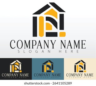 Real estate design executed in line style.