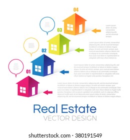 Real Estate Design. House Symbol. Colorful 3D Concept. Vector illustration