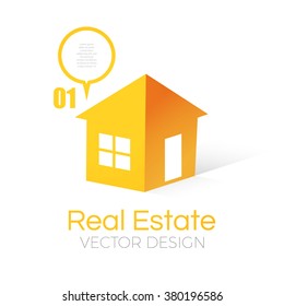 Real Estate Design. House Symbol. Colorful 3D Concept. Vector illustration